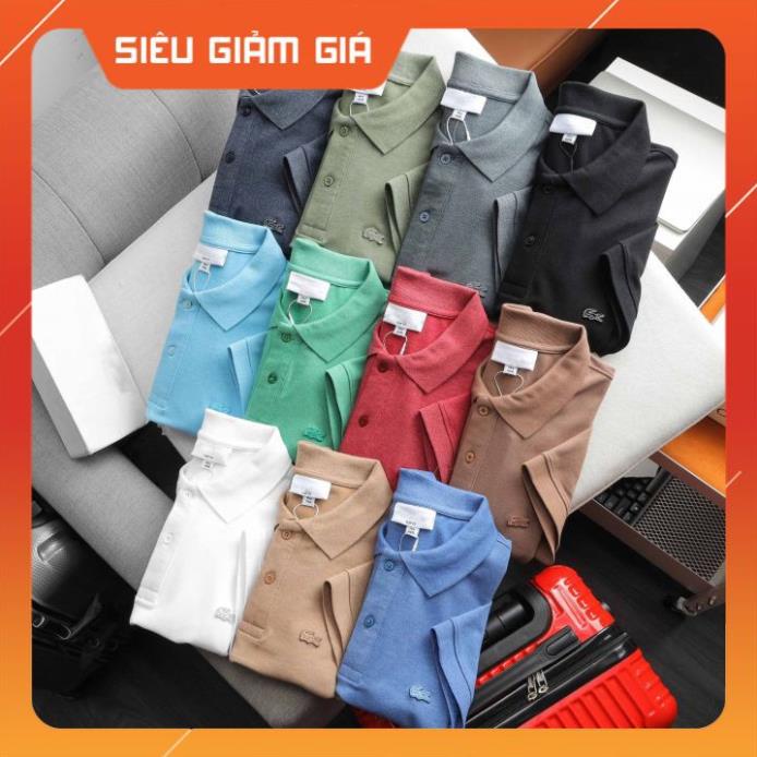 Áo POLO trơn Lacoste cổ bẻ vải cái sấu chất cotton thoáng mát trẻ trung 11 màu - W REAL M