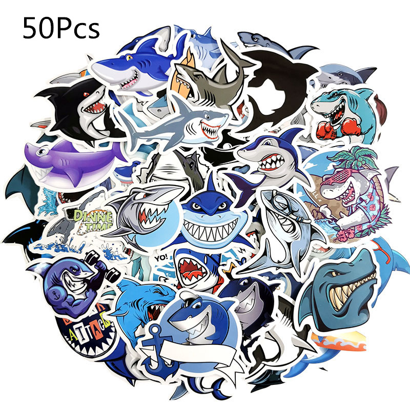 Set 50 Miếng Dán Hình Động Vật Biển Chống Thấm Nước Dùng Để Trang Trí