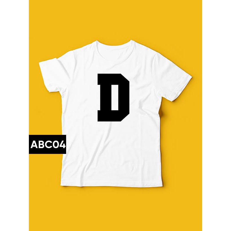 Áo thun nữ đẹp form rộng Hàn Quốc in bảng chữ cái chữ D ( Trắng )
