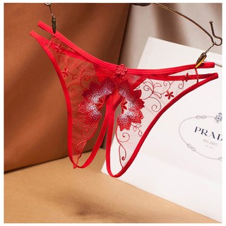 Quần lót nữ thêu hoa sexy hở đáy trong suốt gợi cảm DL523
