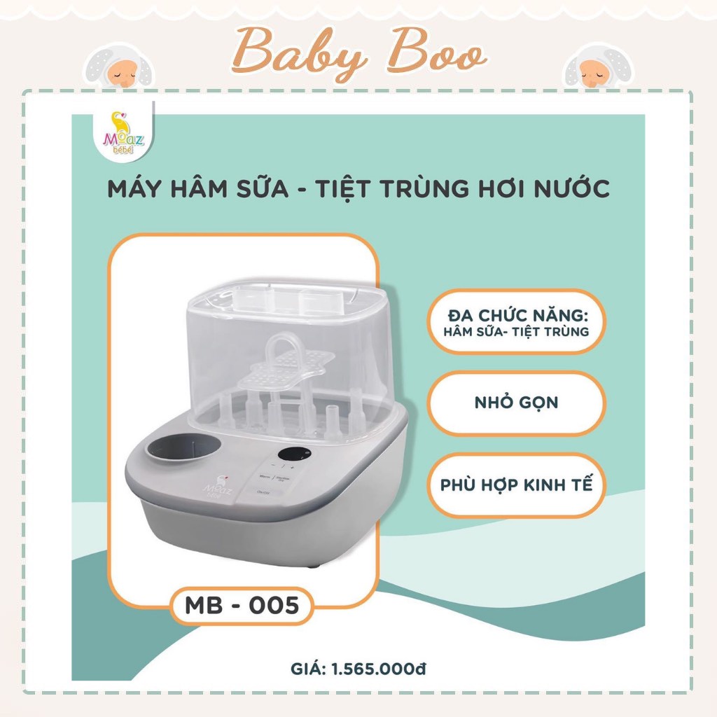 MÁY TIỆT TRÙNG SẤY KHÔ VÀ HÂM SỮA ĐA CHỨC NĂNG MOAZ BÉBÉ MB - 005 [ babyboo]