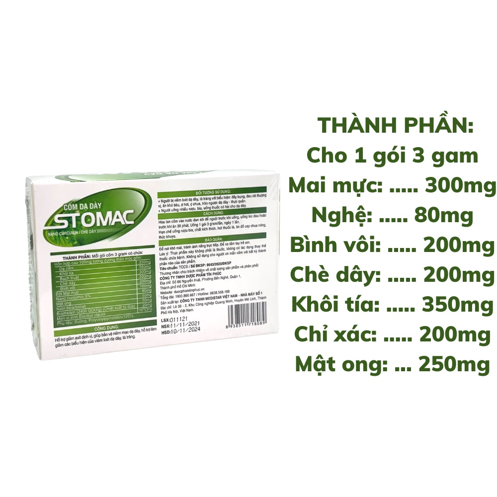 Cốm Dạ Dày Stomac - Giảm Ngay Khó Chịu Dạ Dày Sau 1 Gói Đầu Tiên Sử Dụng- Hộp 10 gói