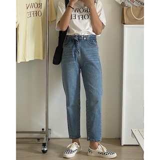 Quần Baggy Ống Đứng Jean Đậm