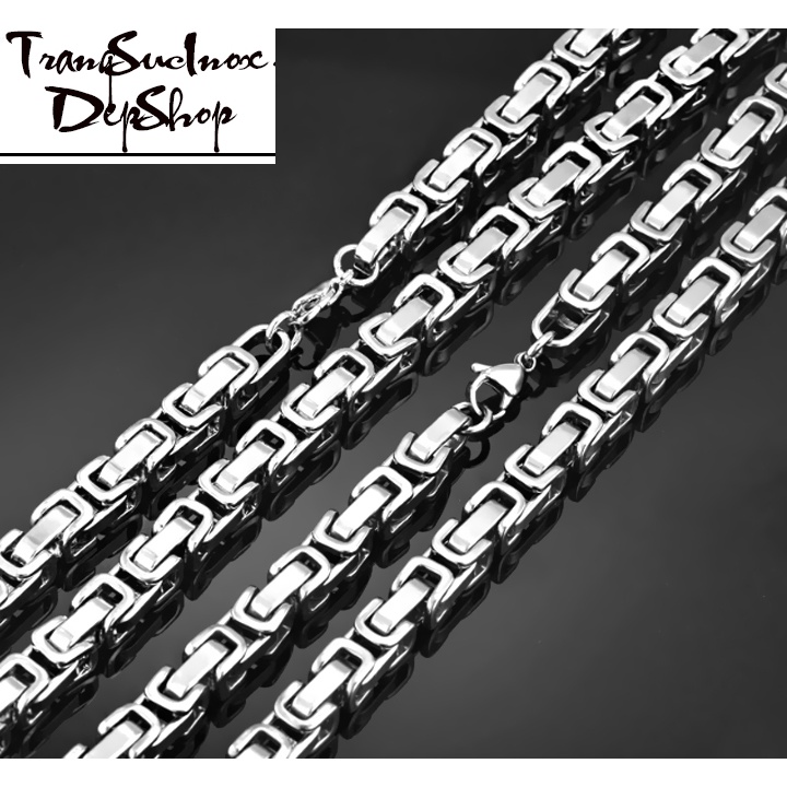 Dây chuyền nam inox kiểu dây sên 8mm trơn sáng bóng không đen, không gỉ đem lại vẻ đẹp nam tính mạnh mẽ cho người đeo