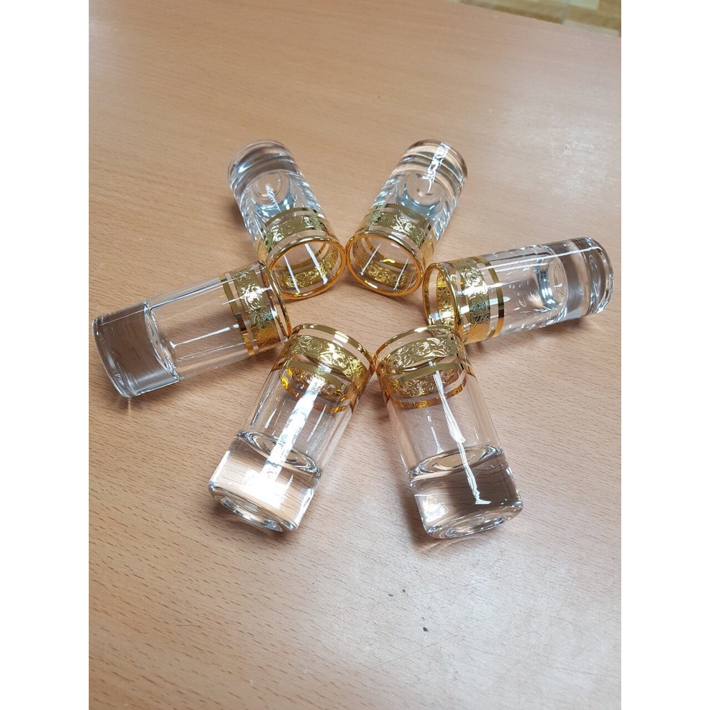 Bộ 6 ly uống rượu shot khảm hoại tiết_30ml