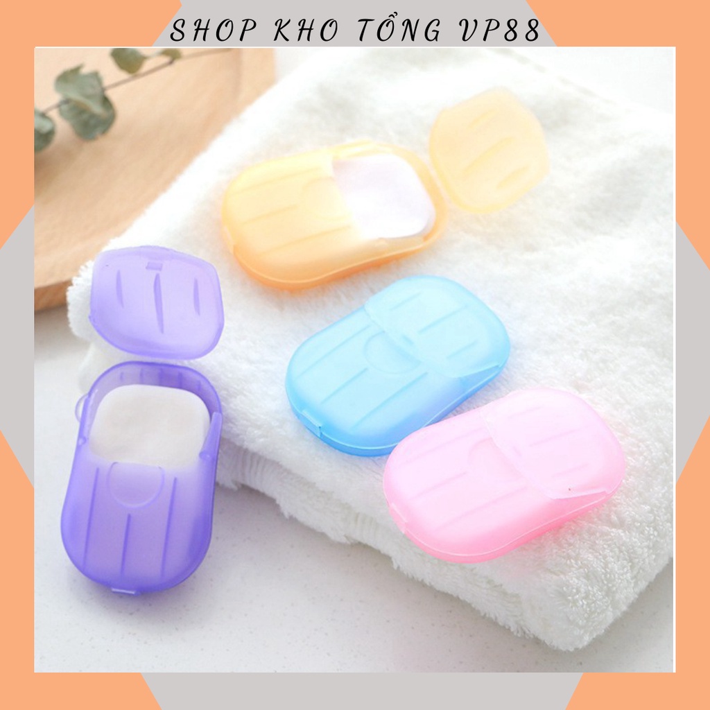 Xà Phòng Giấy Du Lịch 1 Lần/ Hộp 20 Miếng Xà Bông Rửa Tay Dạng Miếng Tiện Lợi 88261 Shop Kho Tổng Vp88