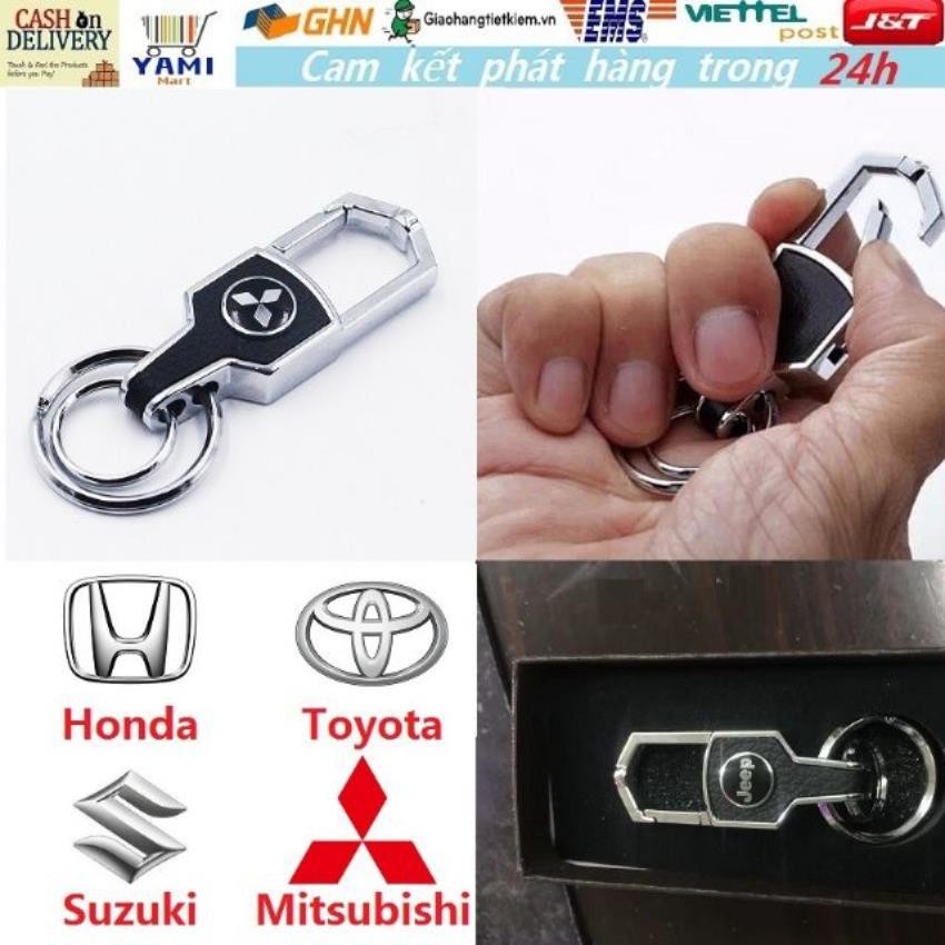 Móc khóa xe ô tô, chât liệu hợp kim bọc da cao cấp in nổi logo các hãng Huyndai, Kia, Toyota, Mazda, Ford,...