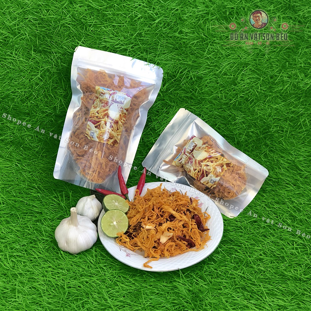 Khô gà bơ tỏi túi zip 100gr,200gr,500gr