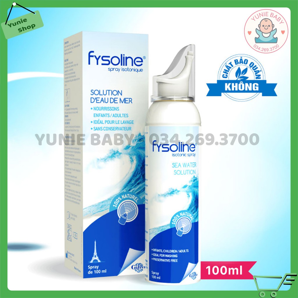 Fysoline - Xịt nước muối biển sâu Fysoline Isotonic spray 100ml cho trẻ - số 1 tại Pháp