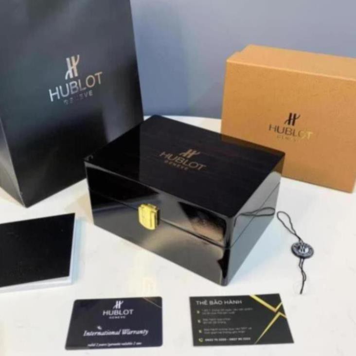 Hộp đồng hồ Hublot gỗ đi kèm tag sổ thẻ, hộp đựng đồng hồ quà tặng cao cấp