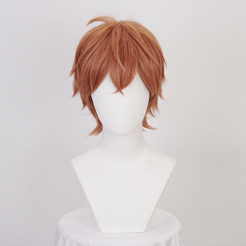 Misscoo Given Sato Mafuyu Cosplay Tóc Giả Ngắn Cam Đậm Tóc Tổng Hợp