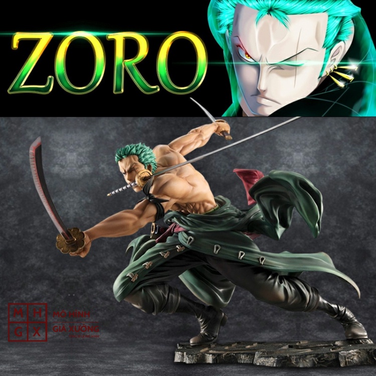 Mô hình One Piece Zoro 3000 thế giới có 2 đầu 3 vòng hắc kiếm  cao 21cm nặng 800gram bản cao cấp , figure mô hình anmie