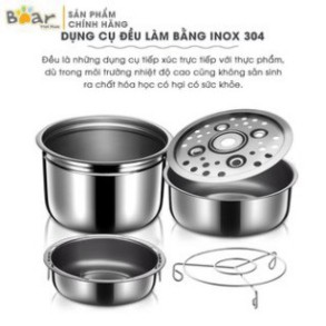 Hộp Cơm Cắm Điện Giữ Nhiệt Cao Cấp Bear DFH-B20J1 3 Tầng Inox Có Hẹn Giờ Hâm Nóng Siêu Nhanh