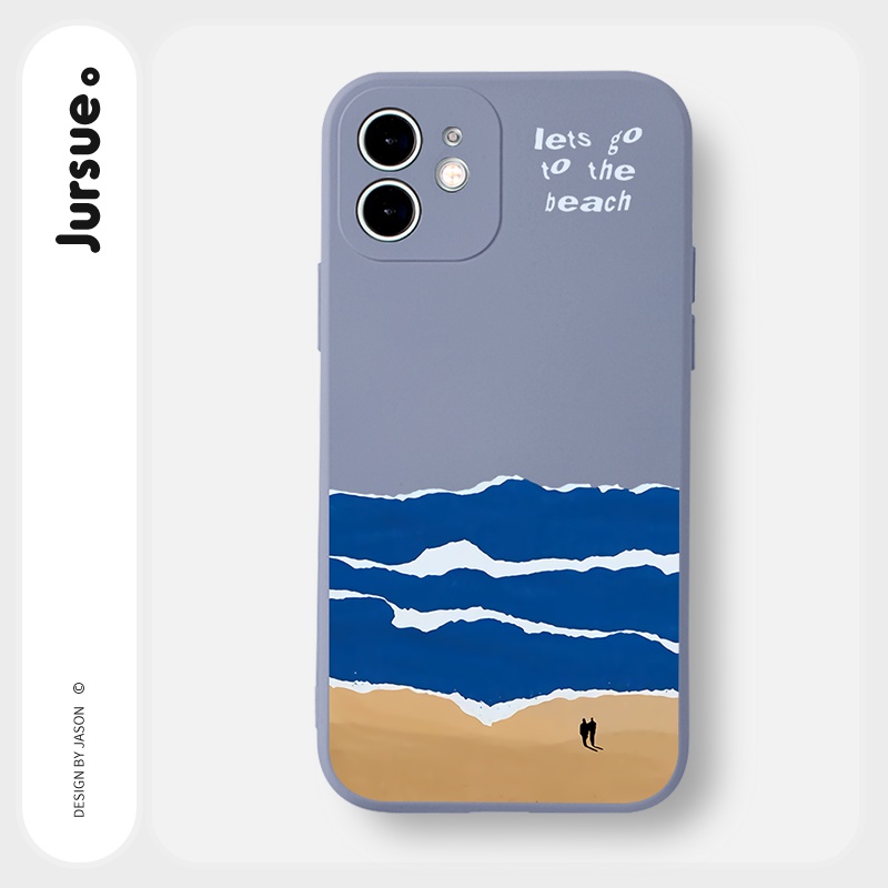 Ốp lưng JURSUE mềm viền vuông hình dễ thương đẹp Cho iPhone 14 13 12 11 Pro Max SE 2020 X XR XS 8 7 ip 6S 6 Plus Y2297