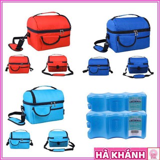 Túi Giữ Nhiệt , Giữ Lạnh Cao Cấp 2 Tầng TGN05  + 2 Đá Khô Thanh 3 Sóng