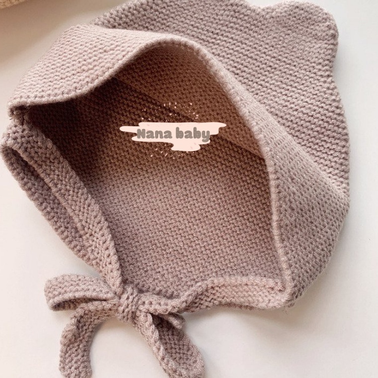 Mũ nón len cột dây màu trơn phong cách hàn quốc đáng yêu cho bé ML60 - Nana Baby
