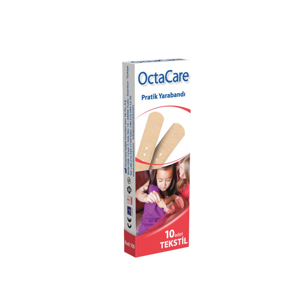 Băng Dính Sơ Cứu OCTAMED Chất Vải Cotton, Bông Nén Thấm Dịch Không Kích Ứng Hộp 10 Miếng