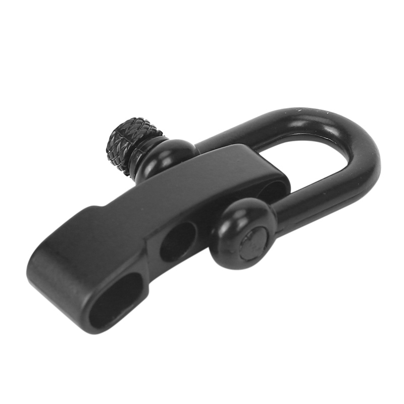10x U Phong cách hợp kim kẽm có thể điều chỉnh Khóa còng cho vòng đeo tay Paracord Dây màu đen
