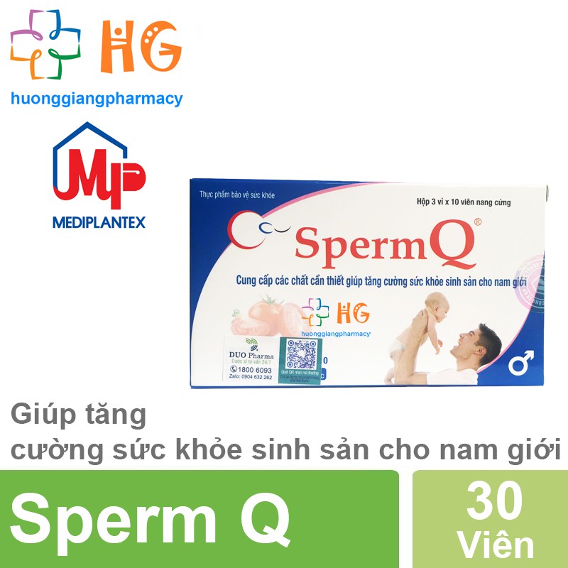 Sperm Q - Giúp tăng số lượng &amp; chất lượng tinh trùng (Hộp 30 Viên)