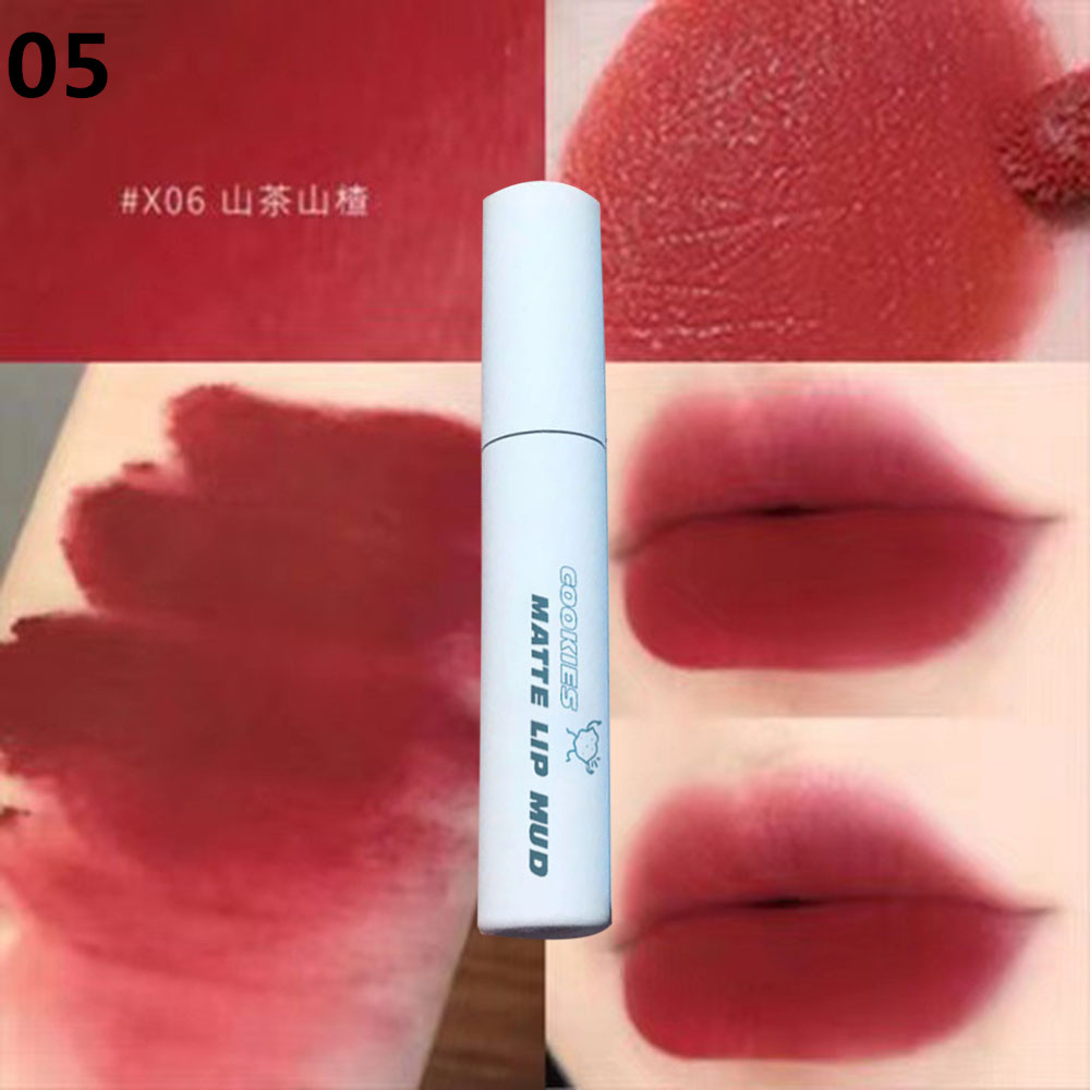 [sweet] 6 colors woman 3D waterproof long-lasting Small tube Matte Mousse Velvet Lip Glaze lipstick