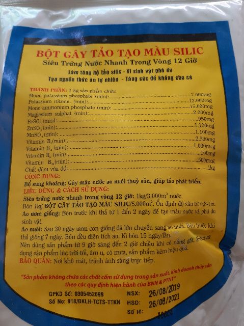 Bột gây tảo, tạo trứng nước