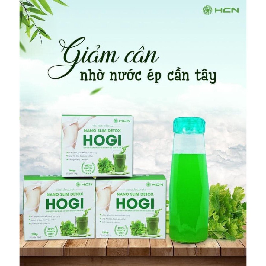 [Bán chạy]] GIÁ GỐC TINH CHẤT CẦN TÂY NANO SLIM DETOX HOGI CHUẨN HÃNG, SIÊU NGON, SIÊU GIẢM CÂN , HỘP 20 GÓI