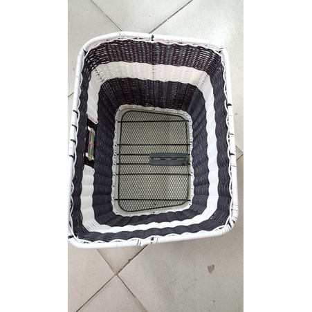 Giỏ xe đạp - rổ xe đạp xe đạp điện size lớn sắt đan sợi mây nhựa
