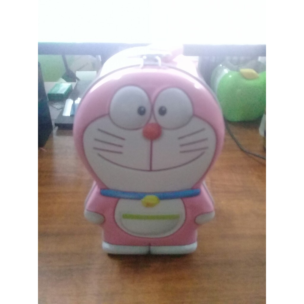 Hộp khóa sắt đựng tiền tiết kiệm cho bé (Đoremon)