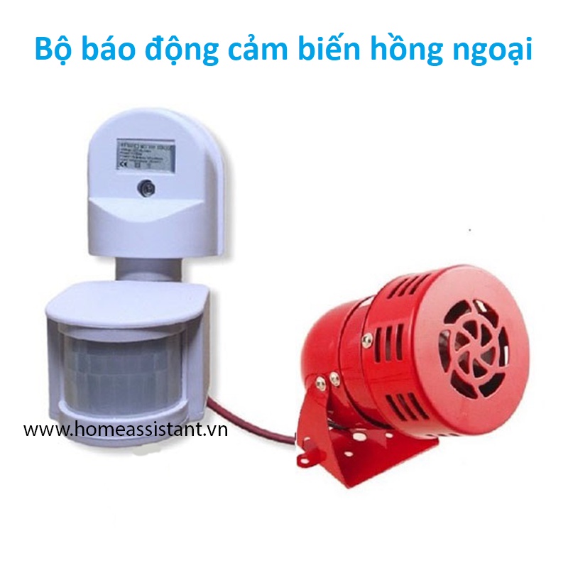 Bộ Chống Trộm Cảm Biến Hồng Ngoại Còi Hú Xé Gió cho Vườn Lan Trang Trại CPIR01