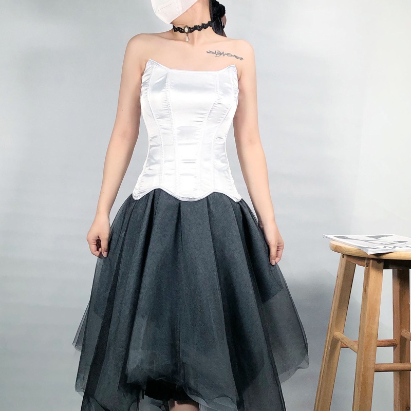 Áo Ống Lửng Không Dây Phối Ren Gợi Cảm Cho Nữ