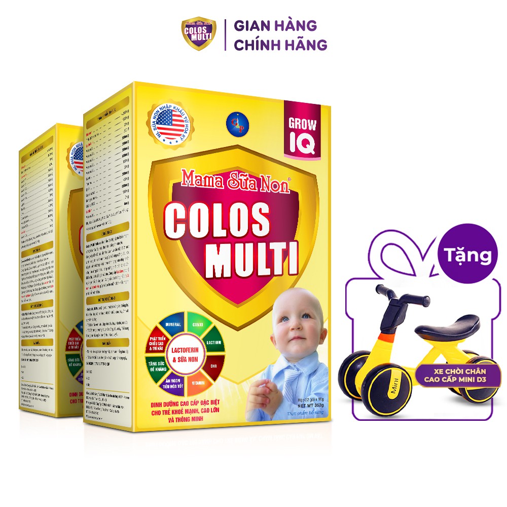 [Mã MKBCOLOS38 giảm 10% tối đa 100k đơn 600k] Tặng xe chòi chân - Combo 2 hộp Colosmulti các loại hộp 350g 450g