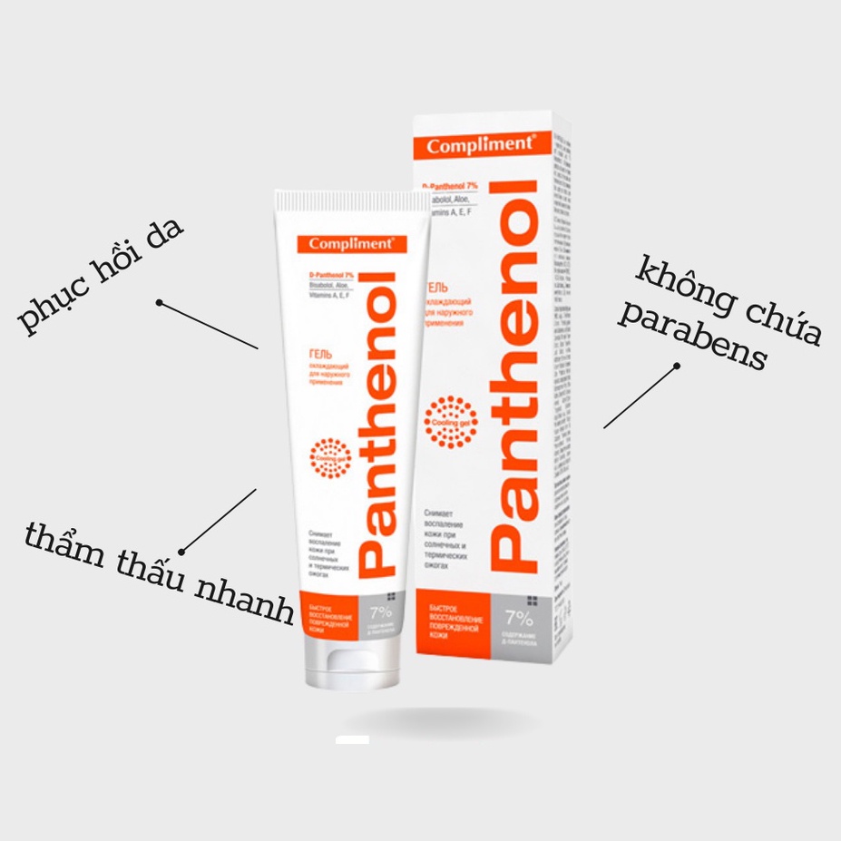 Gel Dưỡng Ẩm B5 Của Nga Gel Dưỡng Da Phục Hồi Da Làm Dịu Da Cháy Nắng Tuýp 75ml Compliment Panthenol 7%