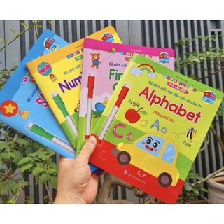 Bộ 4 tập Wipe Clean viết xoá - kèm bút, tẩy