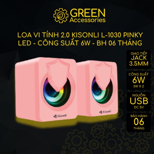 Loa 2.0 Kisonli L-1030 Pink LED