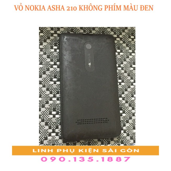 VỎ NOKIA ASHA 210 KHÔNG PHÍM MÀU ĐEN