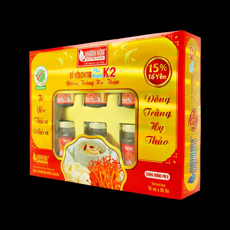 Hộp Quà Tổ Yến Chưng Đông Trùng Hạ Thảo 15% Tổ Yến Bổ Sung VITAMIN K2