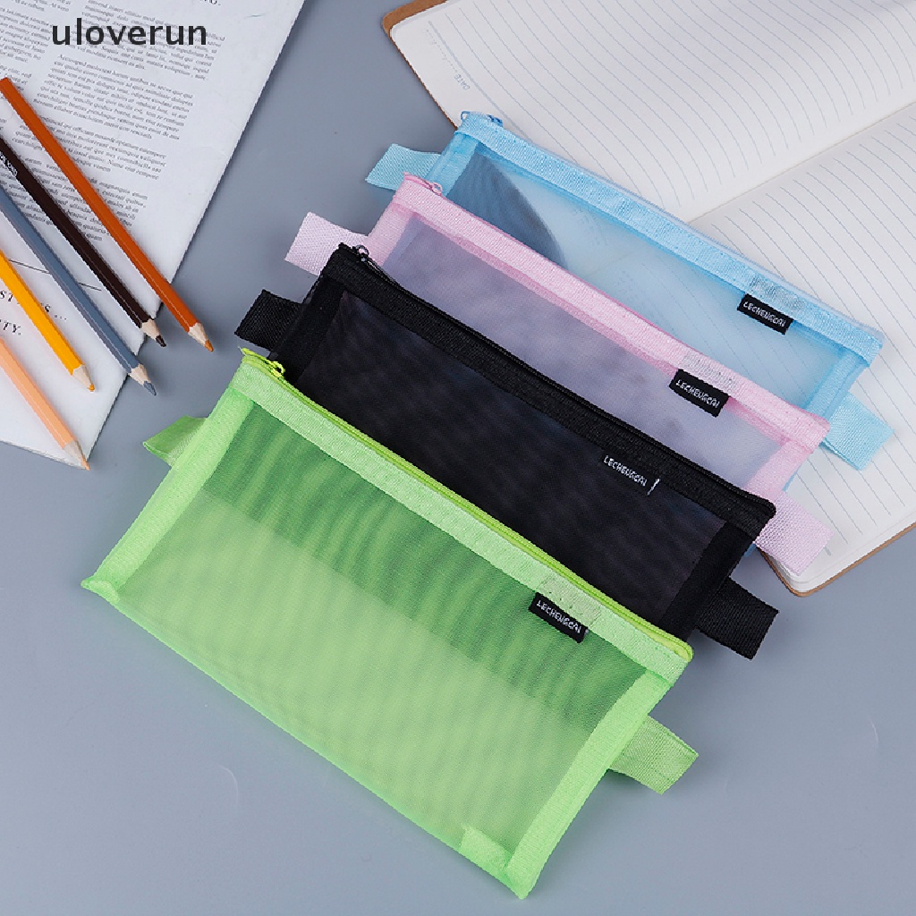 1 Túi Lưới Trong Suốt Đựng Bút Tiện Lợi Khi Đi Du Lịch