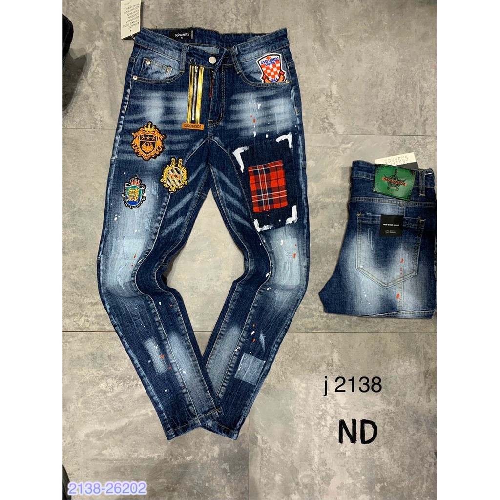 QUẦN BÒ NAM DSQ CAO CẤP_ JEAN BÒ CO GIÃN ỐNG CÔN | BigBuy360 - bigbuy360.vn