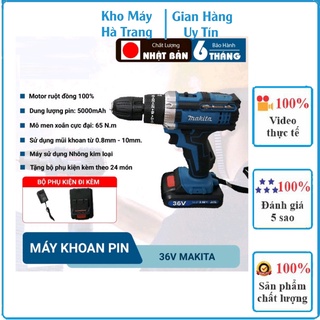 Máy khoan 36v makita 3 chức năng bắn vít khoan tường - tặng kèm 24 chi tiết gồm các mũi khoan + mũi bắt vít nở