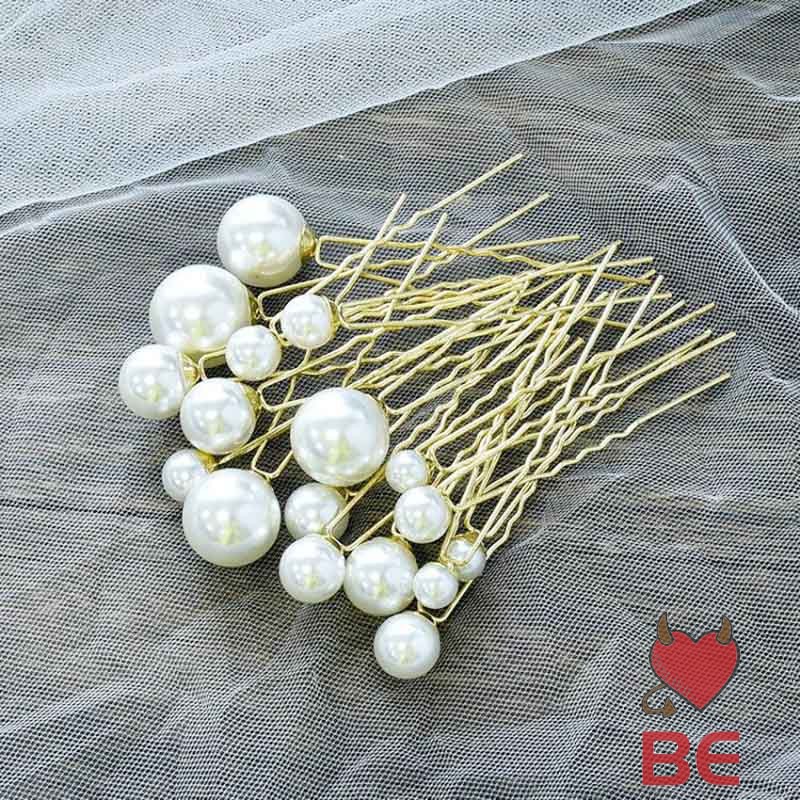 YADORNOS Set 18 trâm cài tóc bằng kim loại đính ngọc trai giả phong cách xinh xắn cho nữ