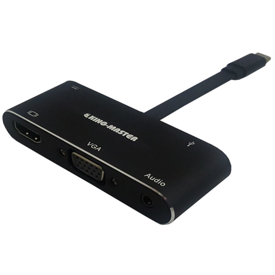 (Cáp type c) USB Hub Type C -&gt; HDMI + VGA + USB 3.0 + PD Kingmaster KY-V126B