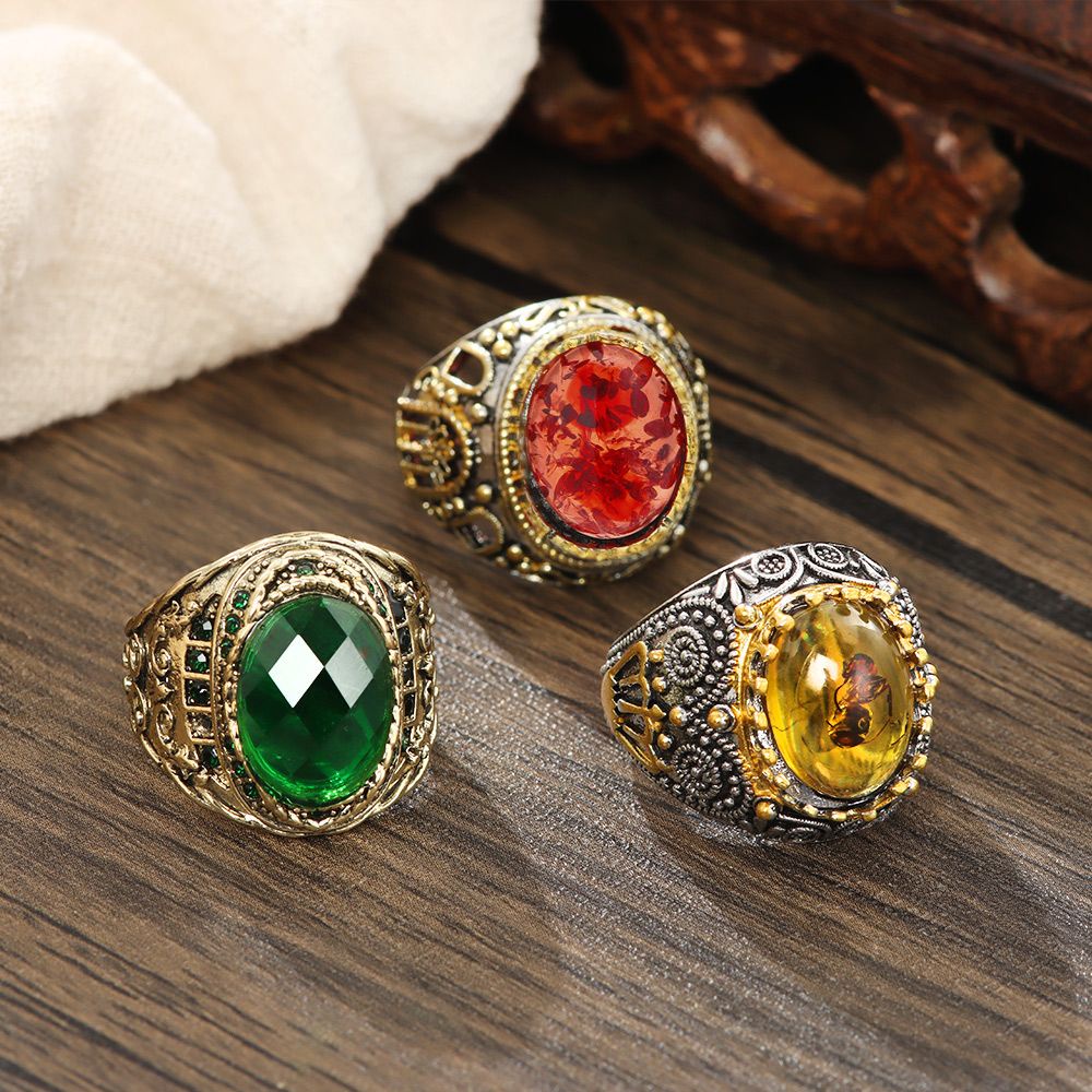 Nhẫn đeo tay đính đá zircon phong cách thời trang vintage cho nam nữ