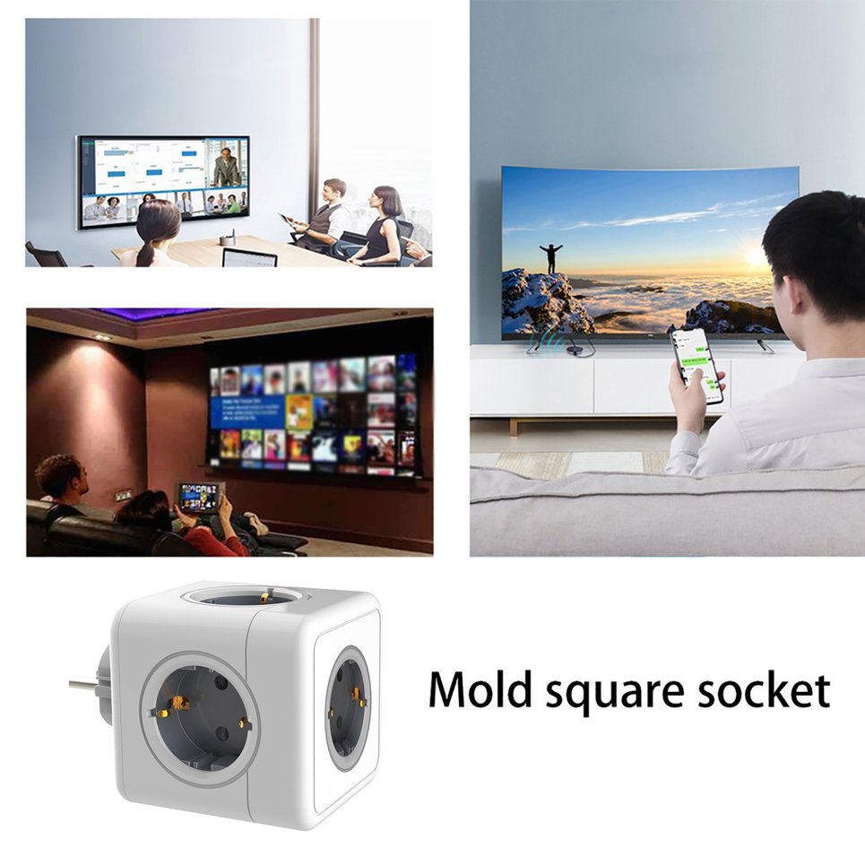 Powercube Power Strip Socket EU Plug Power Strip USB Multi Smart Plug Socket