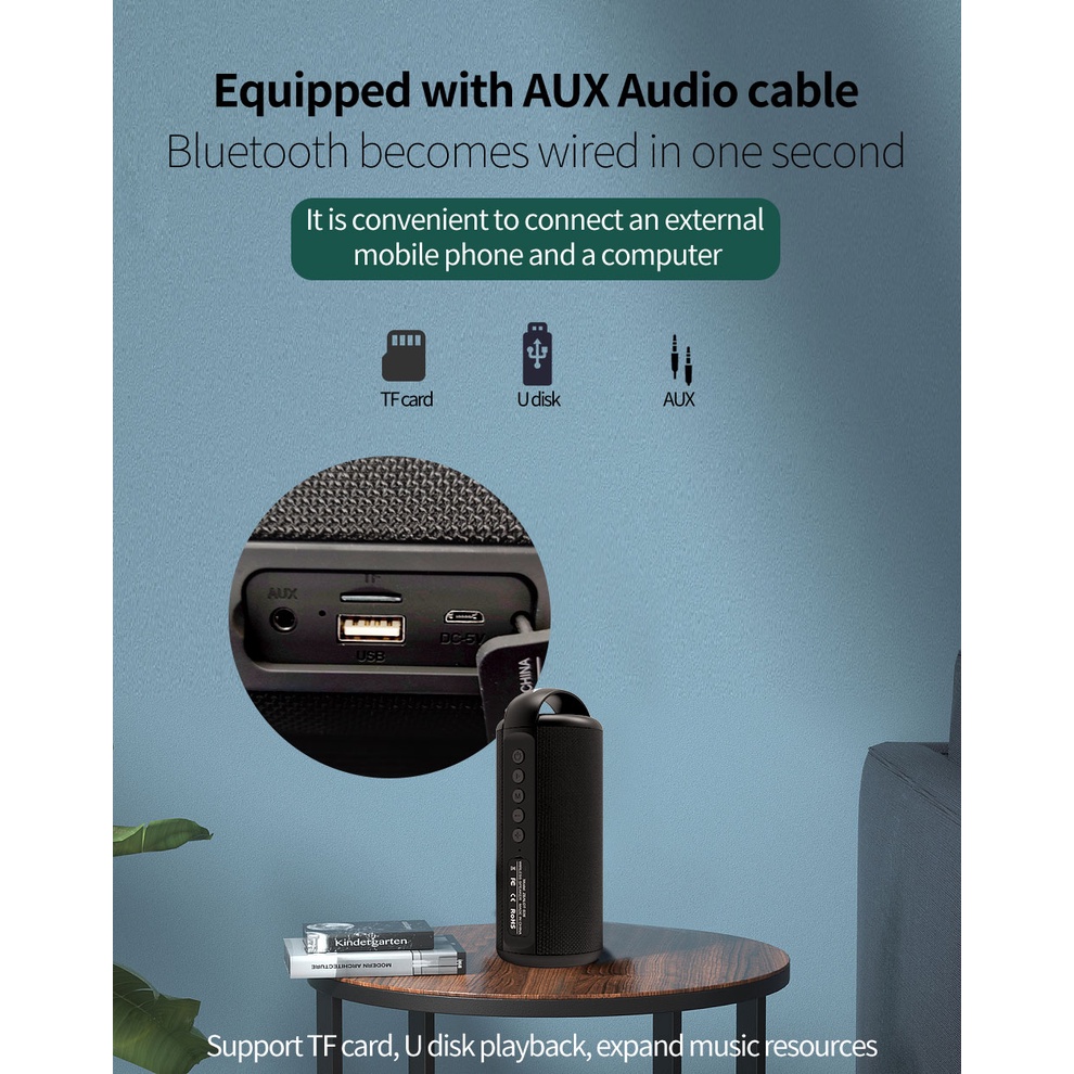 Zanzealot Loa bluetooth Không Dây s36 tws Âm Thanh Siêu Trầm Có mic Chất Lượng Cao