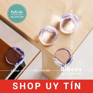 Set 4 chiếc Bịt góc cạnh bàn silicon an toàn cho bé (hình tròn), set silicon nhựa dẻo che cạnh góc bàn