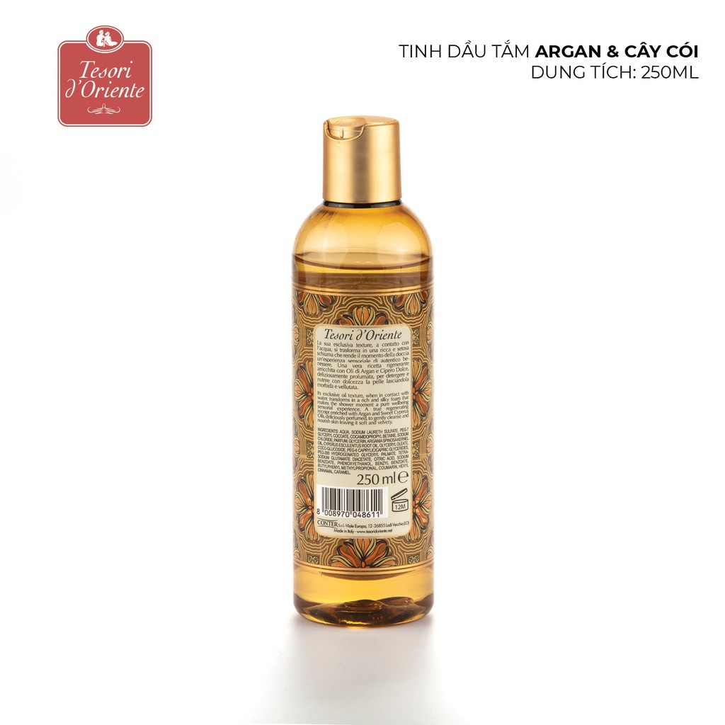 Tinh dầu tắm Tesori d'Oriente Argan và Cyperus - Argan &amp; Cyperus Oils 250ml