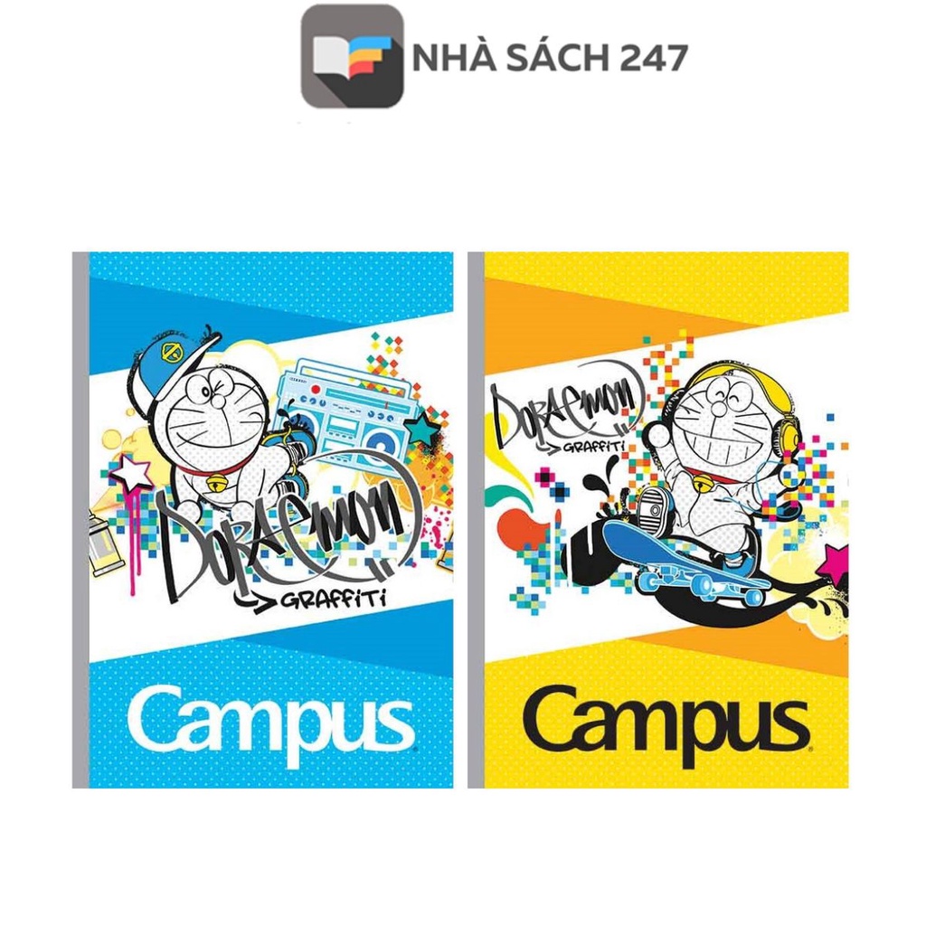 Vở kẻ ngang (có chấm) 80 trang B5 Campus - DORAEMON GRAFFITI Giấy thiết kế có chấm vượt trội giúp học sinh thuận tiện