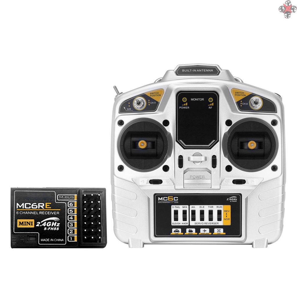 Tay điều khiển Microzone MC6C + Mạch thu Rx MC7RB 400-800m  dùng cho ôtô máy bay cano tăng RC MC6