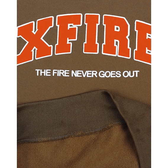 Áo Sweater Nỉ Nam Nữ Tay Phồng Màu Nâu Nỉ Cotton In Lụa Nổi Cao - Local Brand By XFIRE SWEABOXYNICOBR322