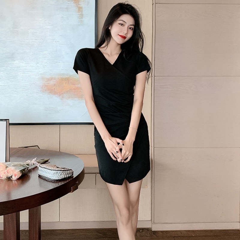 Đầm Ôm Body Cổ Chữ V Gợi Cảm Phong Cách Hàn Quốc Mới